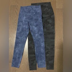 Lululemon leggings blue and black set size 0